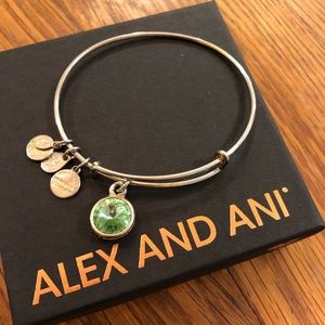 Alex and Ani August birthstone (peridot) bracelet